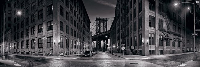 Black & white photograph of New York City's Manhattan Bridge, available at Peter Lik Gallery in Waikiki.
