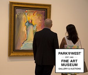 FineArtForSaleWaikiki.jpg two people looking at a painting