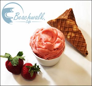 BestGelatoWaikiki.jpg Strawberry gelato in a cup next to strawberries and a waffle cone.jpg